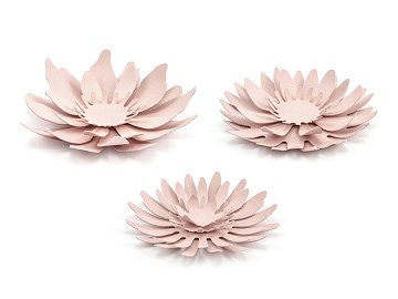 Paper decorations Flowers, powder pink (1 pkt / 3 pc.)