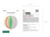 Foil balloon Striped Ball, 75 cm, mix