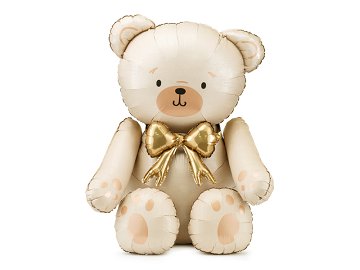 Foil Balloon Bear, 75x84 cm, cream
