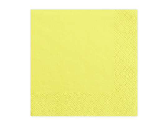 Napkins, 3 layers, yellow, 33x33cm (1 pkt / 20 pc.)