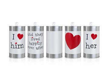 Wedding cans, 14 x 7cm (1 pkt / 5 pc.)