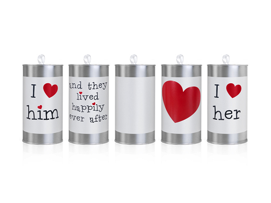 Wedding cans, 14 x 7cm (1 pkt / 5 pc.)