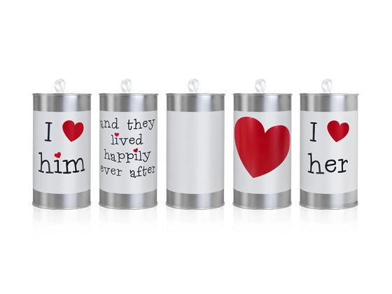 Wedding cans, 14 x 7cm (1 pkt / 5 pc.)