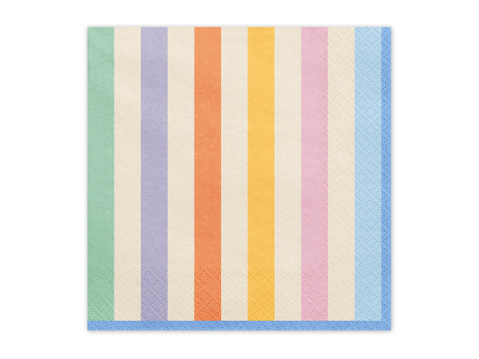 Napkins Stripes, 33x33 cm, mix (1 pkt / 20 pc.)