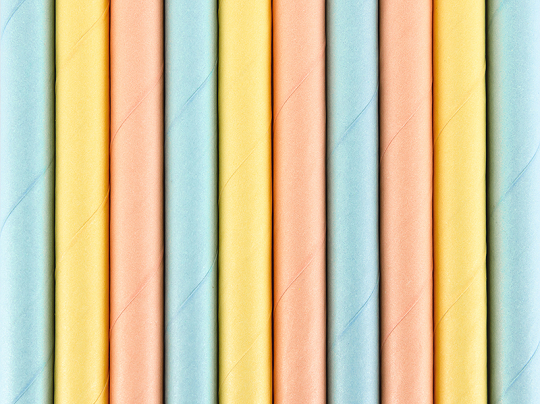 Paper straws Summer time, 19.5cm (1 pkt / 10 pc.)