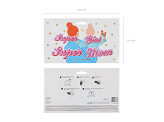 Iron on patches Supermom, mix, 14x3.5-19.5x5 cm (1 pkt / 2 pc.)
