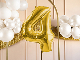Foil Balloon Number ''4'', 72cm, light gold