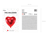 Foil balloon Heart, 68x72cm, red