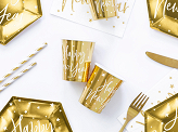 Cups Happy New Year, gold, 220ml (1 pkt / 6 pc.)