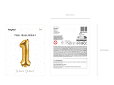 Foil Balloon Number ''1'', 35cm, gold