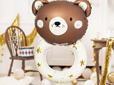 Foil balloon Teddy rattle, 61x88 cm, mix