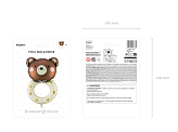 Foil balloon Teddy rattle, 61x88 cm, mix