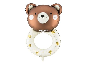 Foil balloon Teddy rattle, 61x88 cm, mix