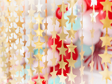 Party curtain - Stars, gold, 100x245cm