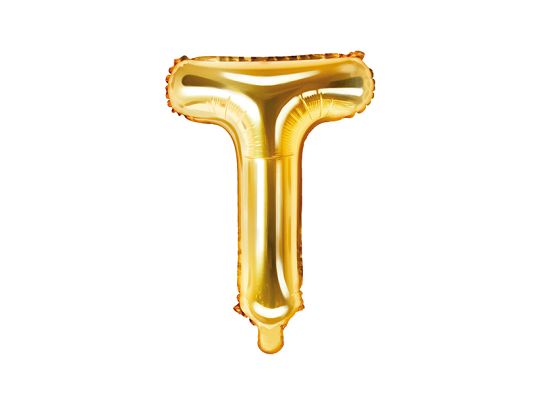 Foil Balloon Letter ''T'', 35cm, gold