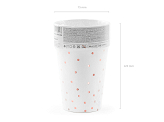 Cups Polka Dots, white, 260ml (1 pkt / 6 pc.)