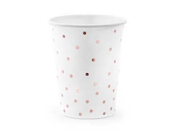 Cups Polka Dots, white, 260ml (1 pkt / 6 pc.)