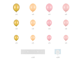 Balloon garland with frame, pink, 160 cm