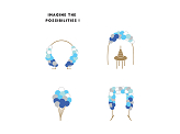 Balloon garland - blue, 200cm (1 pkt / 60 pc.)