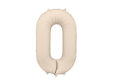 Foil Balloon Number ''0'', 86cm, light warm grey