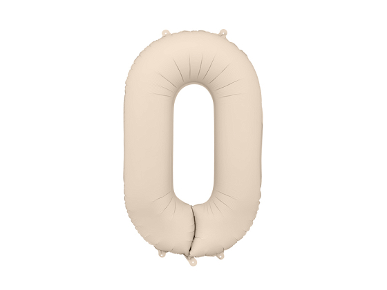 Foil Balloon Number ''0'', 86cm, light warm grey