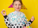 Party hats Dots, mix, 16cm (1 pkt / 6 pc.)