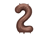 Foil Balloon Number ''2'', 86 cm, mocha