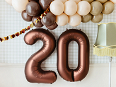 Foil Balloon Number ''2'', 86 cm, mocha