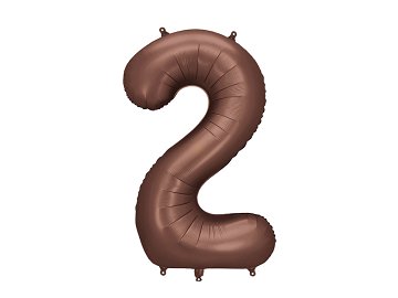 Foil Balloon Number ''2'', 86 cm, mocha