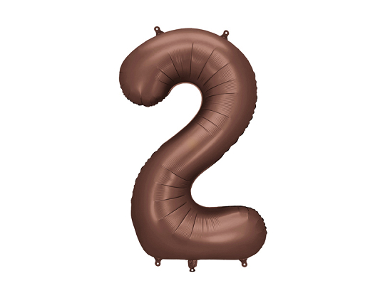 Foil Balloon Number ''2'', 86 cm, mocha