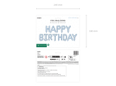 Foil Balloon Happy Birthday, 340x35cm, blue
