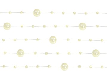 Pearl garlands, cream, 1.3m (1 pkt / 5 pc.)