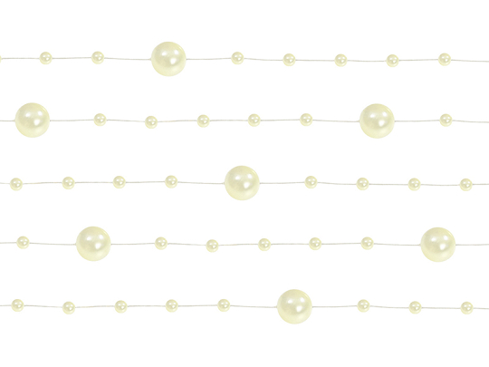 Pearl garlands, cream, 1.3m (1 pkt / 5 pc.)