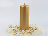 Pillar Candle, metallic, gold, 15 x 6cm (1 pkt / 6 pc.)