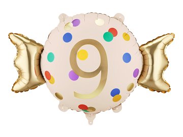 Foil balloon Candy ''9'', 61x37 cm, mix