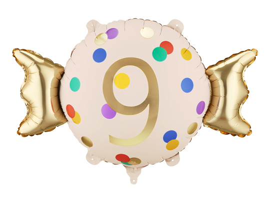 Foil balloon Candy ''9'', 61x37 cm, mix