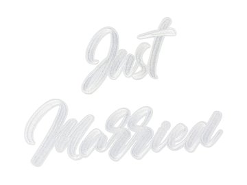 Iron on patch Just Married, white, 30x18cm
