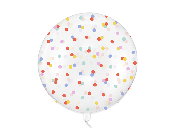 Bubble balloon Dots, 60 cm, transparent