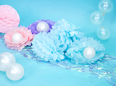 Tissue paper Pompom, sky-blue, 25cm