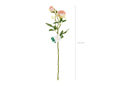 Artificial flower - Rose with two buds, 55 cm, light powder pink