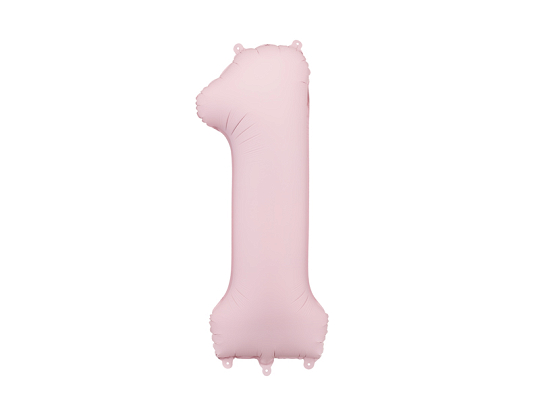 Foil Balloon Number ''1'', 86cm, light pink