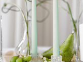 Glass candle holder with 2-in-1 edge, 6.5x5.5cm (1 pkt / 4 pc.)