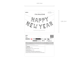 Foil balloon Happy New Year, 422x46 cm, silver
