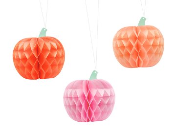 Honeycomb Pumpkins, 24 cm, mix (1 pkt / 3 pc.)