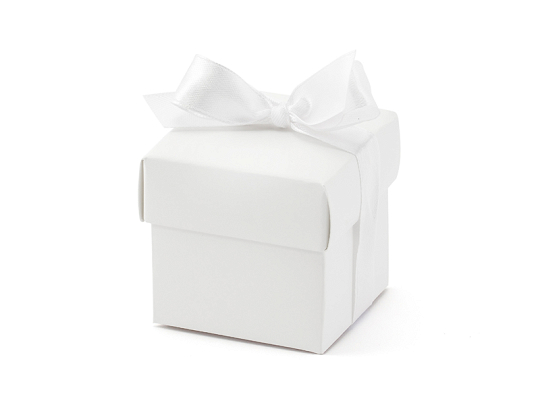 Boxes with a ribbon, white (1 pkt / 10 pc.)