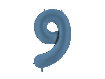 Foil Balloon Number ''9'', 86cm, navy blue