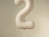 Foil Balloon Number ''2'', 86cm, light warm grey