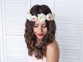 Flower crown, white, 17cm