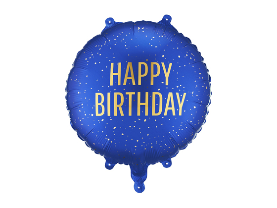 Foil balloon tablet Happy Birthday, 35x35 cm, navy