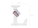 Wooden letter L, white, 16x20cm